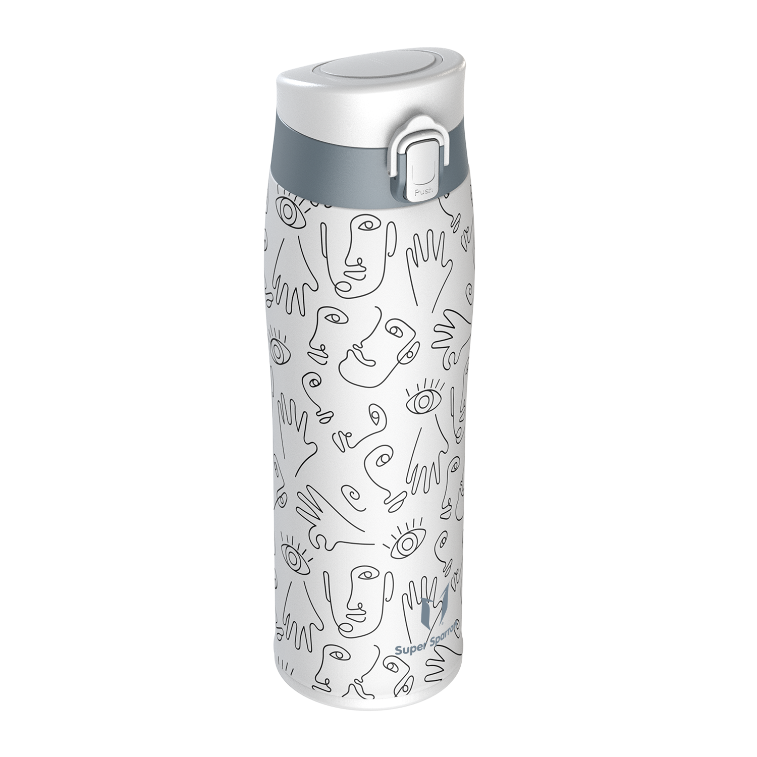 Patterns, Ultra-Light Stainless Steel Water Bottle, 17OZ / 500ML
